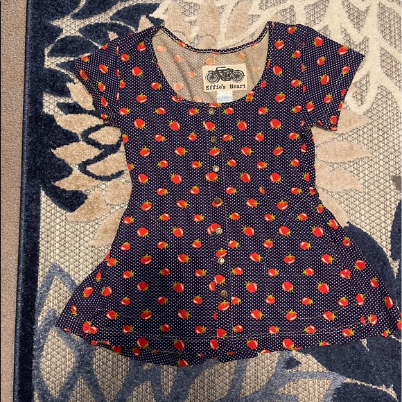 Effie’s Heart Tomato Peplum Top - Picture 2 of 4